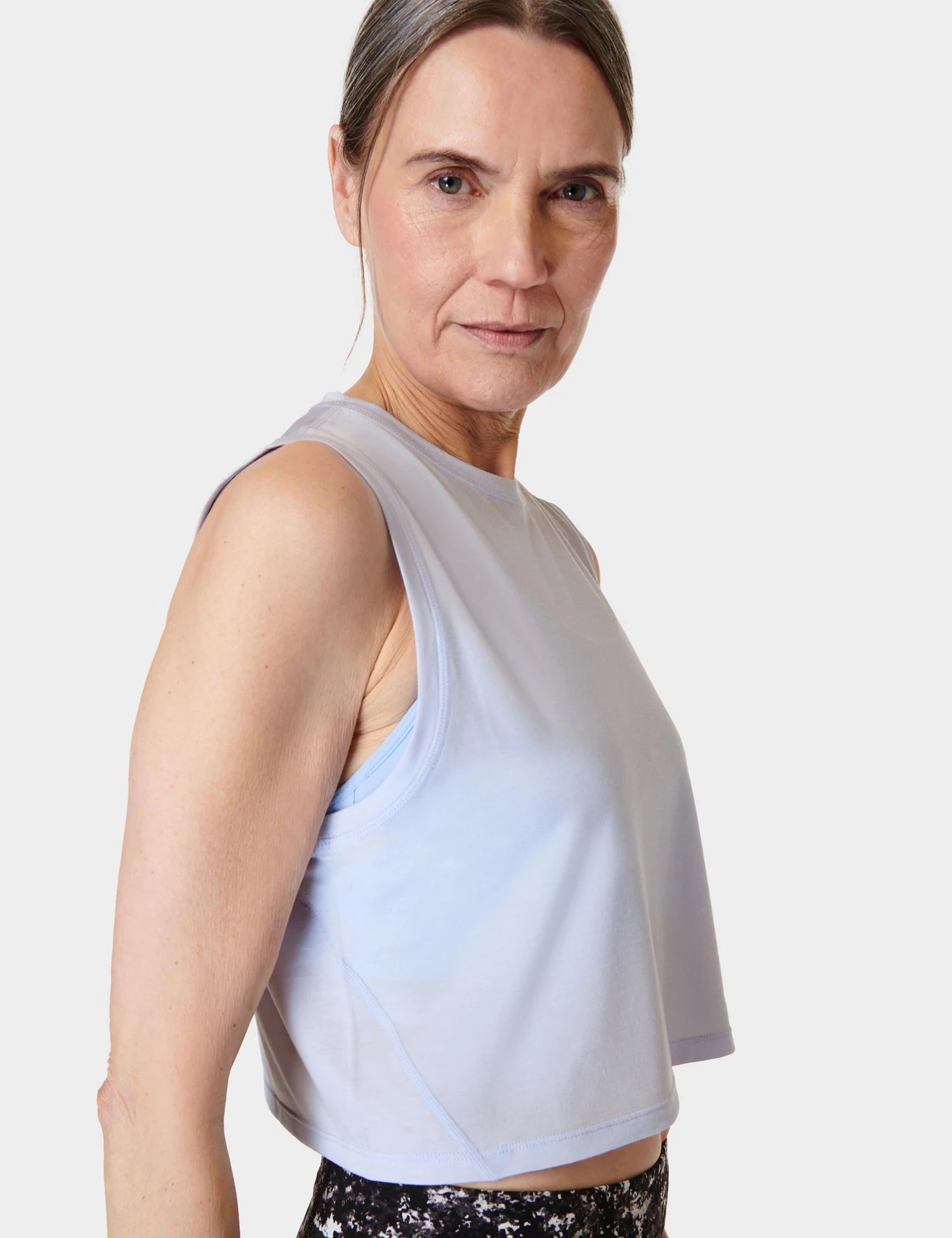 Sweaty Betty Breathe Easy Crop Muscle Vest - Salt Blue 3 Sweaty Betty Breathe Easy Crop Muscle Vest - Salt Blue - Image 3