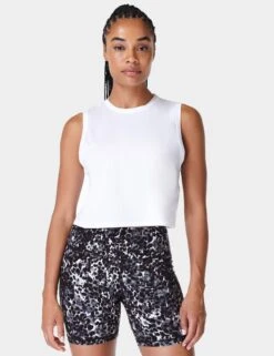 Sweaty Betty Breathe Easy Crop Muscle Vest - White