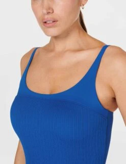 Sweaty Betty Capri Crinkled Scoop Neck Swimsuit - Lightning Blue -Outlet Elevate Activewear Store sweaty betty capri crinkled scoop neck swimsuit lightning blue sb9817 4