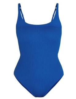 Sweaty Betty Capri Crinkled Scoop Neck Swimsuit - Lightning Blue -Outlet Elevate Activewear Store sweaty betty capri crinkled scoop neck swimsuit lightning blue sb9817 6
