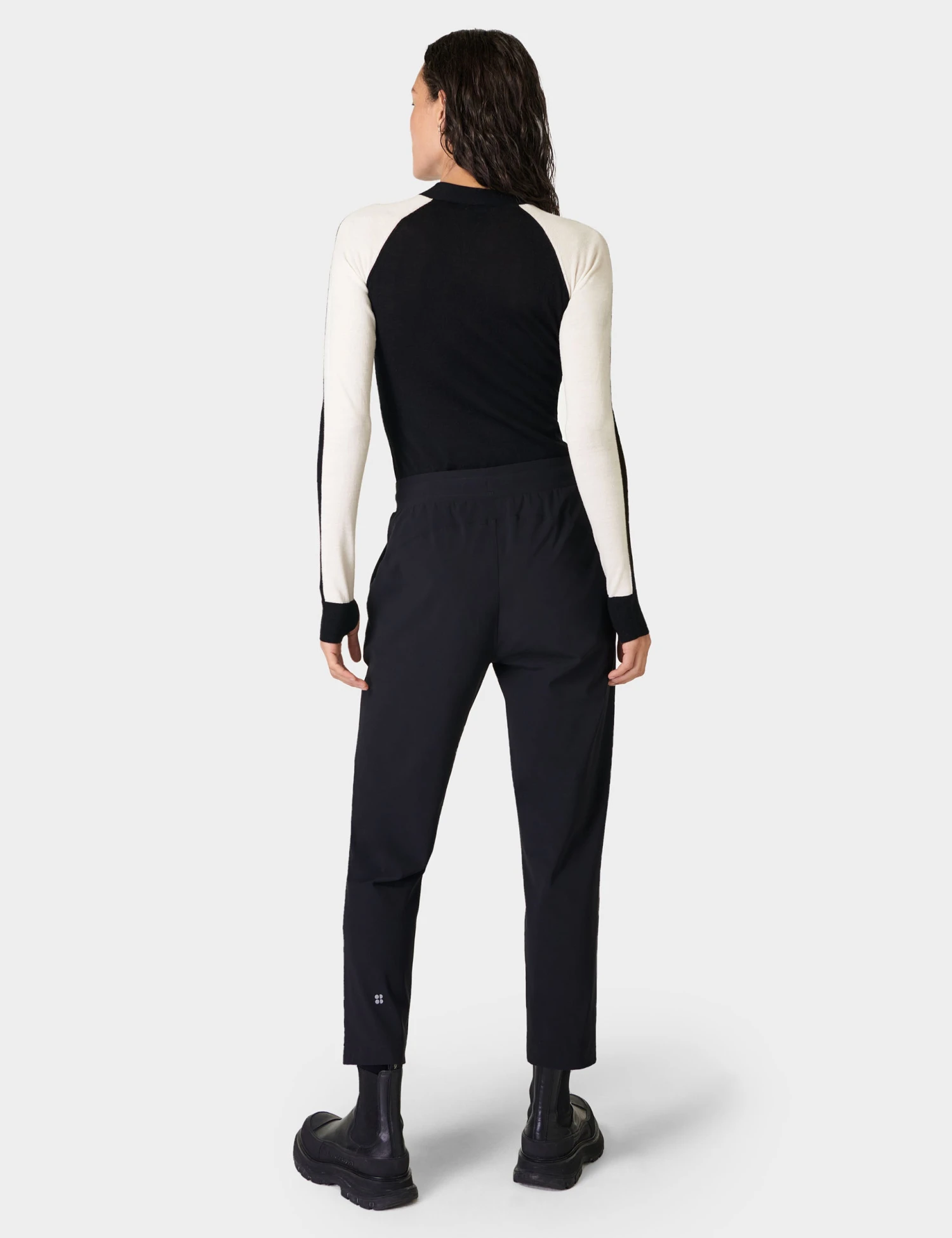 Sweaty Betty Colour Block Merino Base Layer Top - Black 2 Sweaty Betty Colour Block Merino Base Layer Top - Black - Image 2