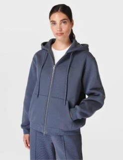 Sweaty Betty Elevated Zip Up Hoody - Endless Blue -Outlet Elevate Activewear Store sweaty betty elevated zip up hoody endless blue sb9400 3