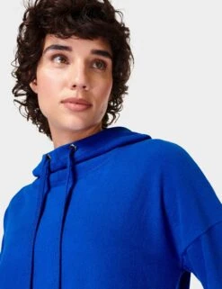 Sweaty Betty Escape Italian Fleece Hoody - Lightning Blue -Outlet Elevate Activewear Store sweaty betty escape italian fleece hoody lightning blue sb6426 3