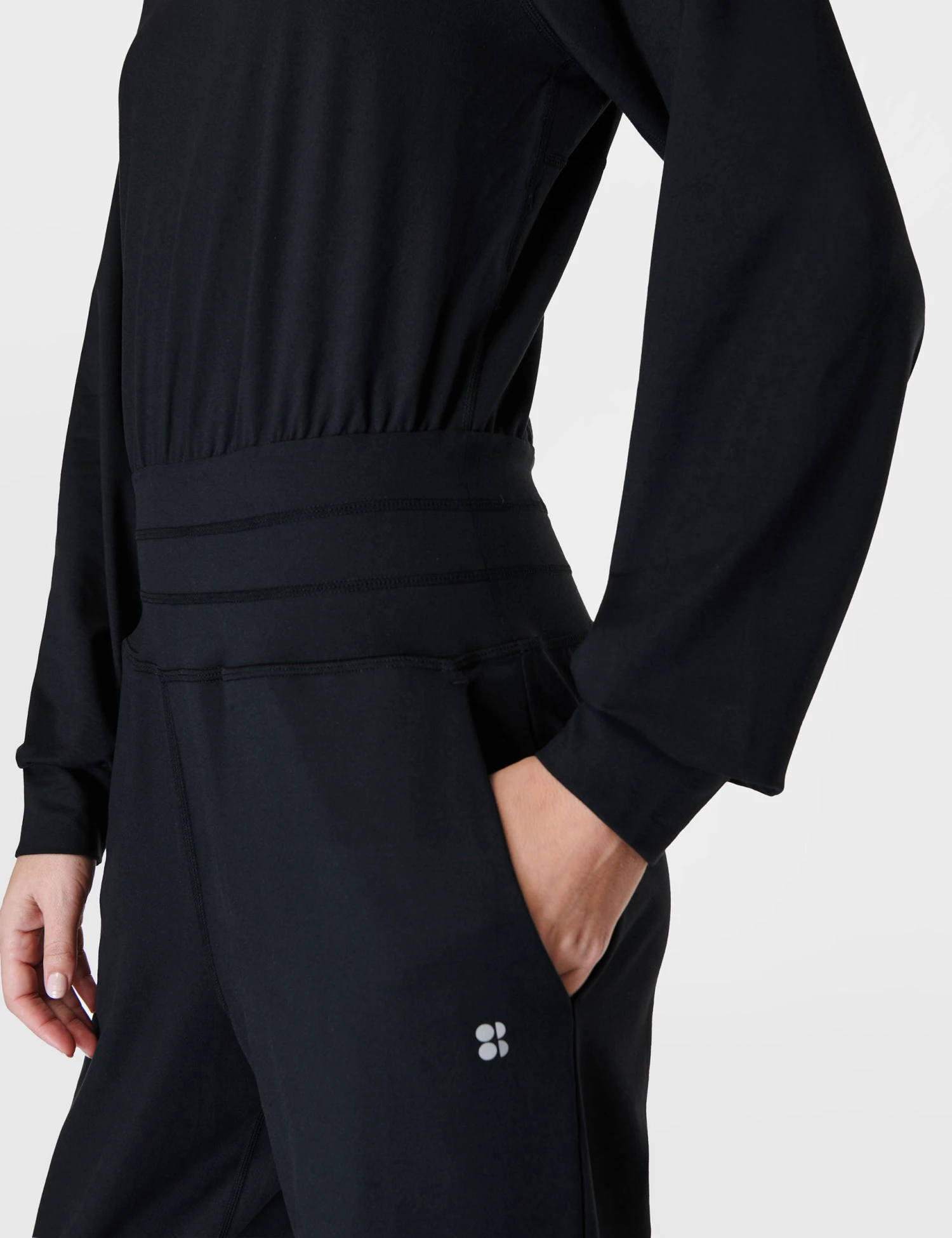 Sweaty Betty Gaia Yoga Long Sleeve Jumpsuit - Black 5 Sweaty Betty Gaia Yoga Long Sleeve Jumpsuit - Black - Image 5