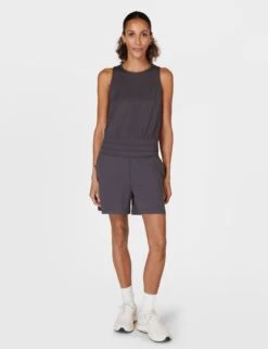 Sweaty Betty Gaia Performance Yoga Romper - Urban Grey -Outlet Elevate Activewear Store sweaty betty gaia yoga romper urban grey sb9839 8
