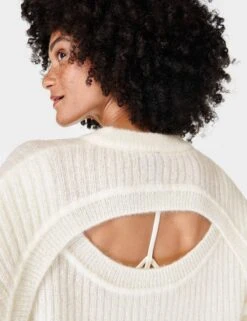 Sweaty Betty Hera Open Back Sweater - Lily White -Outlet Elevate Activewear Store sweaty betty hera open back sweater lily white sb9679 3