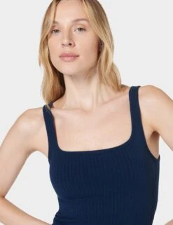 Sweaty Betty Mindful Seamless Bra Vest - Navy Blue -Outlet Elevate Activewear Store sweaty betty mindful seamless bra vest navy blue SB8340A 4274 3