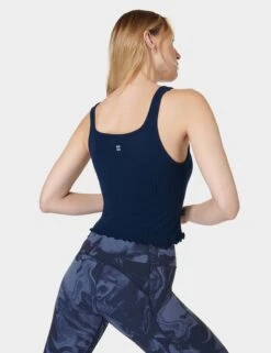 Sweaty Betty Mindful Seamless Bra Vest - Navy Blue -Outlet Elevate Activewear Store sweaty betty mindful seamless bra vest navy blue SB8340A 4274 4