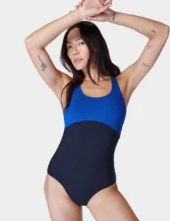 Sweaty Betty Ocean Xtra Life Performance Swimsuit - French Navy Blue -Outlet Elevate Activewear Store sweaty betty ocean xtra life performance swimsuit french navy blue sb9626 4
