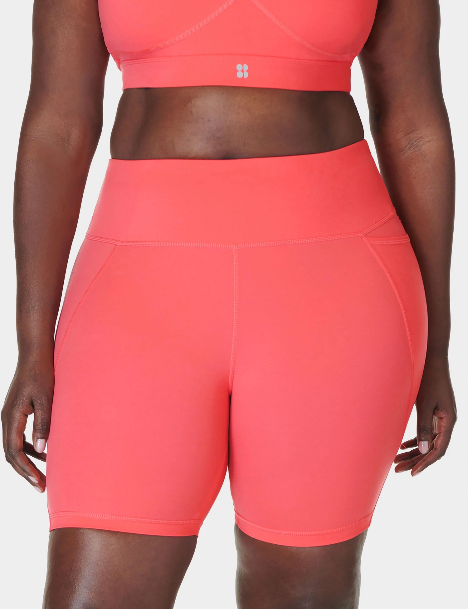 Sweaty Betty Power 6" Cycling Shorts - Coral Pink 1 Sweaty Betty Power 6" Cycling Shorts - Coral Pink