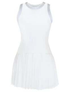Sweaty Betty Power Ace Mix Pleat Tennis Dress - White -Outlet Elevate Activewear Store sweaty betty power ace mix pleat tennis dress white sb9296 8