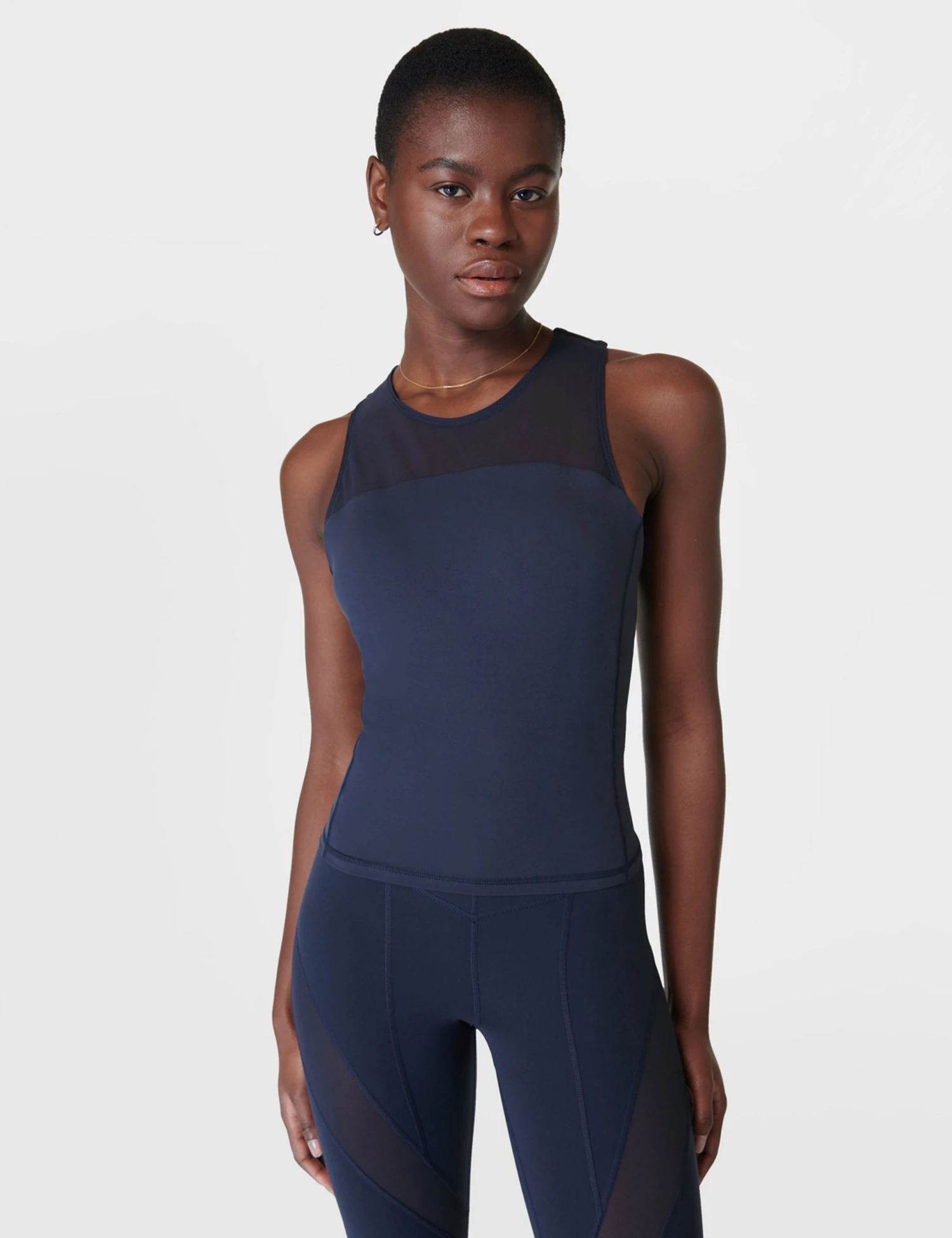 Sweaty Betty Power Illusion Workout Tank - Navy Blue 2 Sweaty Betty Power Illusion Workout Tank - Navy Blue - Image 2