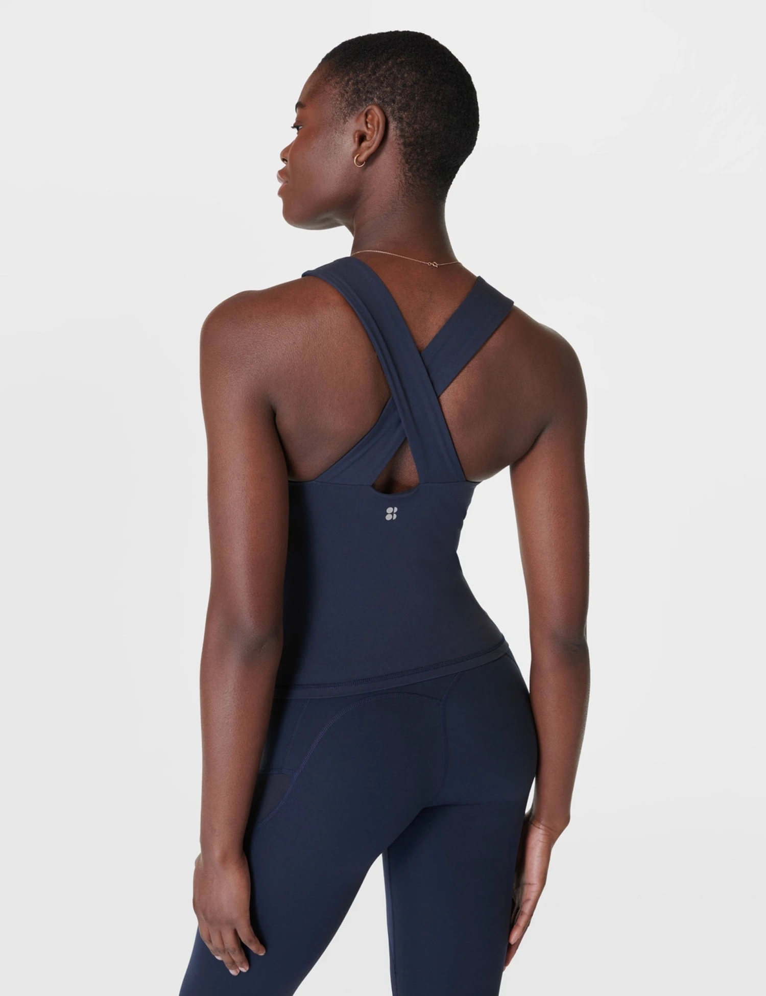 Sweaty Betty Power Illusion Workout Tank - Navy Blue 1 Sweaty Betty Power Illusion Workout Tank - Navy Blue