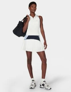 Sweaty Betty Power Match Point Tennis Vest - White -Outlet Elevate Activewear Store sweaty betty power match point tennis vest white sb9291 2