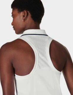 Sweaty Betty Power Match Point Tennis Vest - White -Outlet Elevate Activewear Store sweaty betty power match point tennis vest white sb9291 3