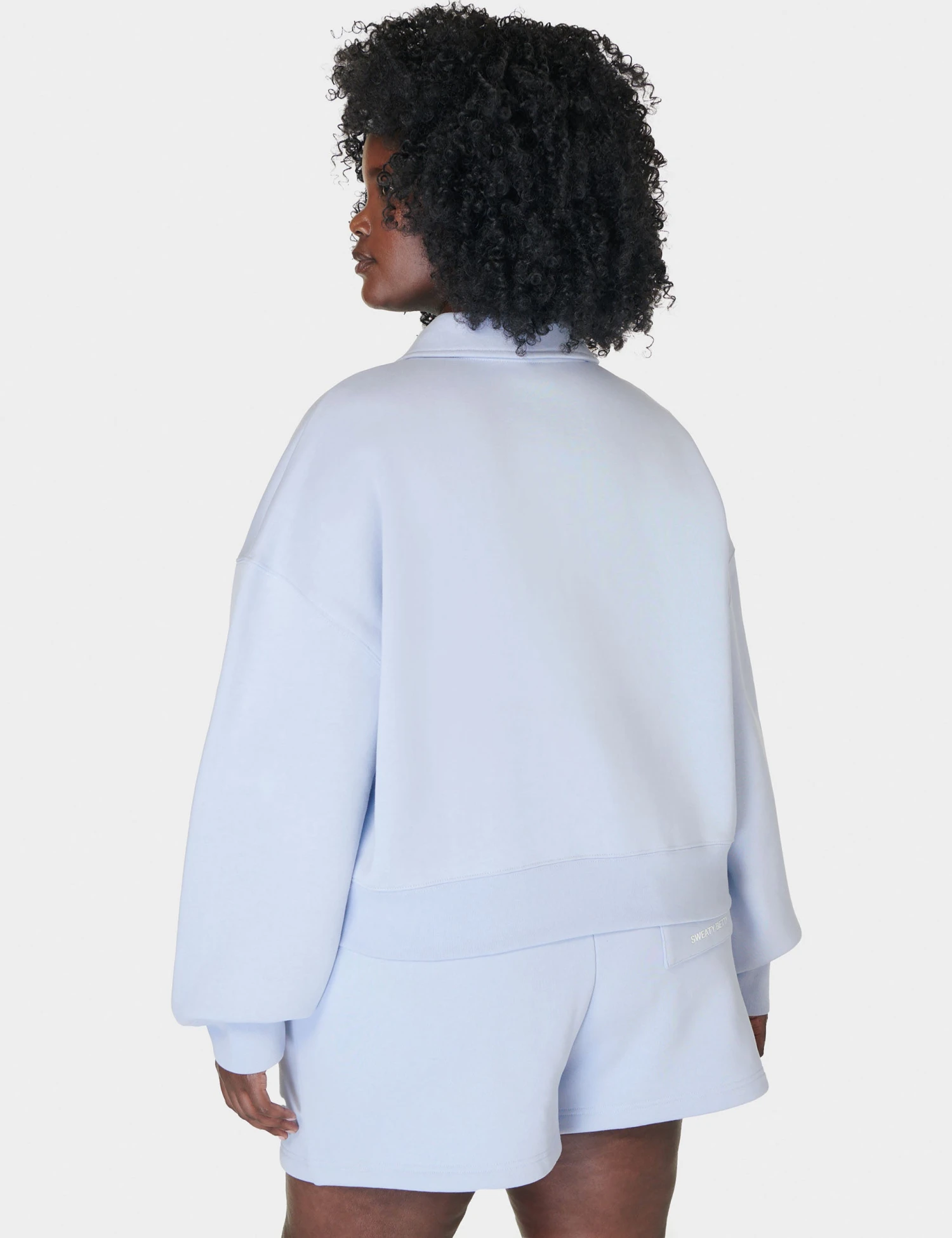 Sweaty Betty Powerhouse Collared Sweatshirt - Salt Blue 2 Sweaty Betty Powerhouse Collared Sweatshirt - Salt Blue - Image 2