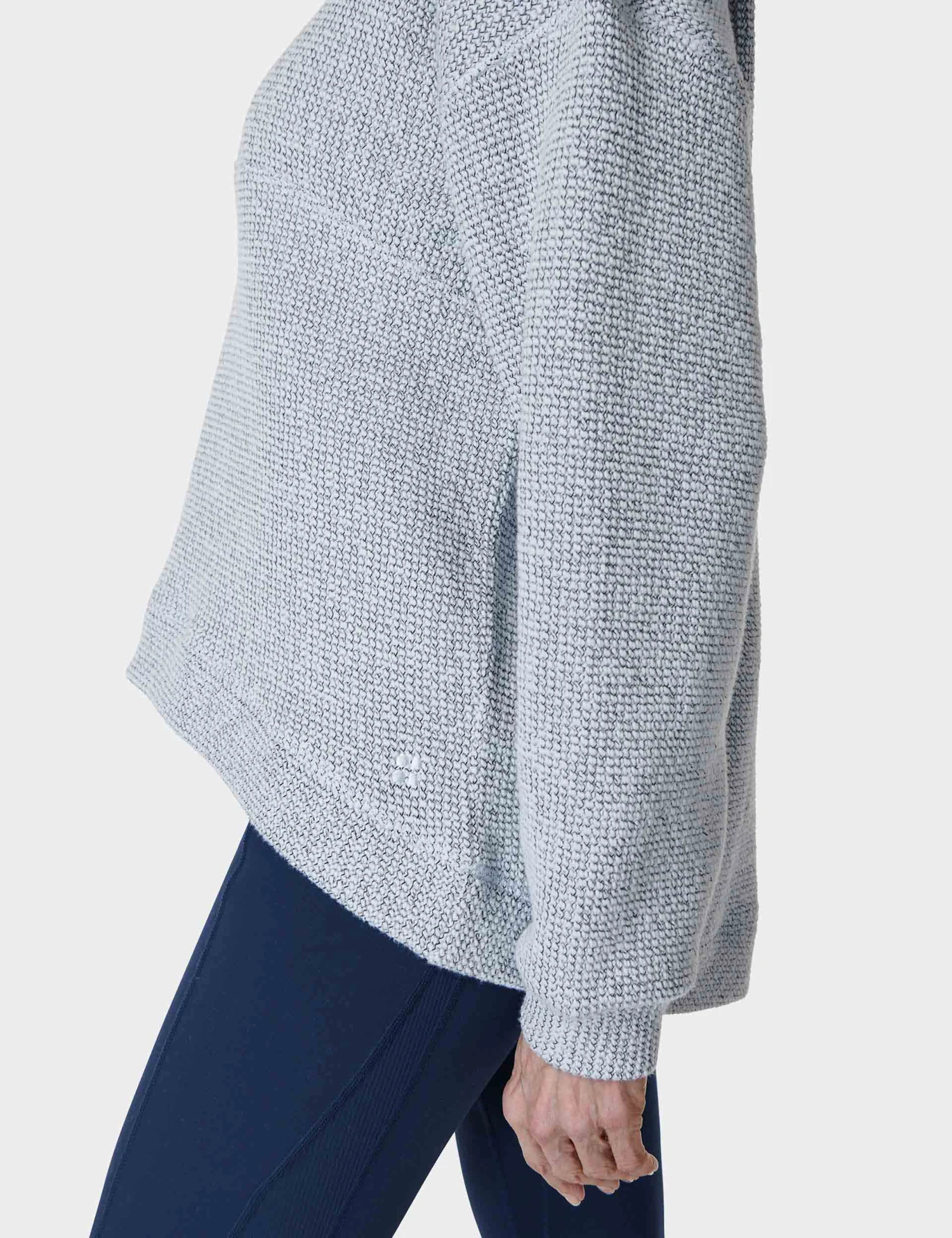 Sweaty Betty Restful Boucle Half Zip Sweatshirt - Salt Blue 5 Sweaty Betty Restful Boucle Half Zip Sweatshirt - Salt Blue - Image 5