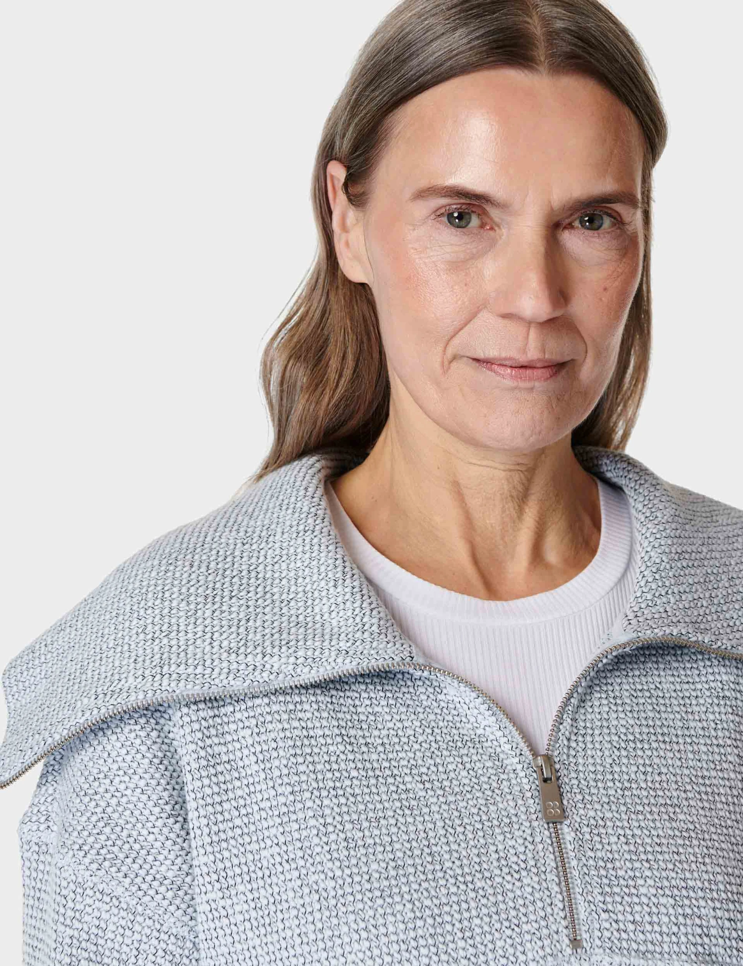 Sweaty Betty Restful Boucle Half Zip Sweatshirt - Salt Blue 4 Sweaty Betty Restful Boucle Half Zip Sweatshirt - Salt Blue - Image 4
