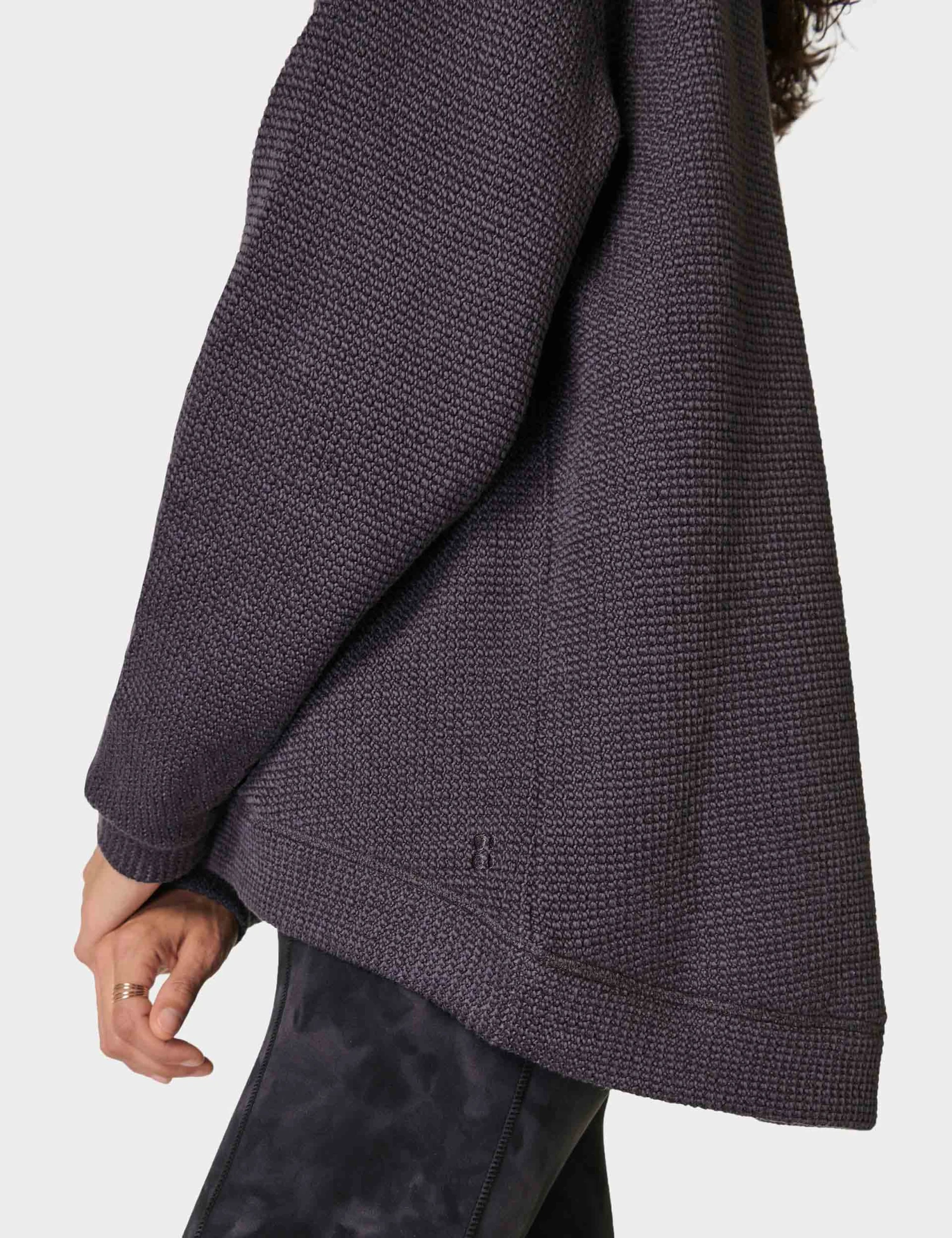 Sweaty Betty Restful Boucle Half Zip Sweatshirt - Urban Grey 4 Sweaty Betty Restful Boucle Half Zip Sweatshirt - Urban Grey - Image 4