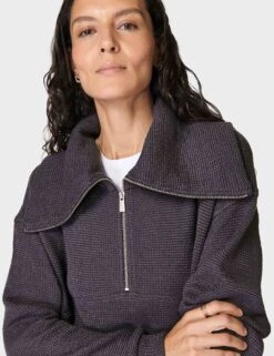 Sweaty Betty Restful Boucle Half Zip Sweatshirt - Urban Grey 6 Sweaty Betty Restful Boucle Half Zip Sweatshirt - Urban Grey -Outlet Elevate Activewear Store sweaty betty restful boucle half zip sweatshirt urban grey sb8089 4