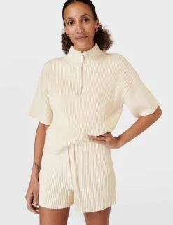 Sweaty Betty Retreat Rib Short - Studio White -Outlet Elevate Activewear Store sweaty betty retreat rib short studio white sb9760 5