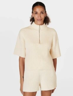 Sweaty Betty Retreat Rib Sweater - Studio White