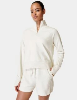 Sweaty Betty Revive High Waisted Shorts - Lily White -Outlet Elevate Activewear Store sweaty betty revive high waisted shorts lily white SB8888 6