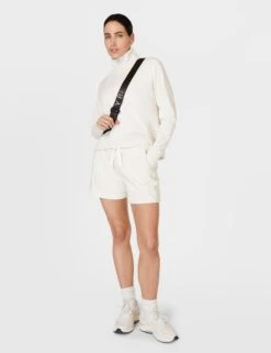 Sweaty Betty Revive High Waisted Shorts - Lily White -Outlet Elevate Activewear Store sweaty betty revive high waisted shorts lily white SB8888 8