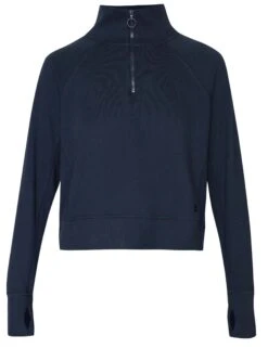 Sweaty Betty Revive Rib Half Zip Pullover - Navy Blue -Outlet Elevate Activewear Store sweaty betty revive rib half zip pullover navy blue sb8937 2