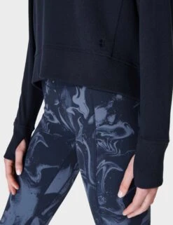 Sweaty Betty Revive Rib Half Zip Pullover - Navy Blue -Outlet Elevate Activewear Store sweaty betty revive rib half zip pullover navy blue sb8937 6