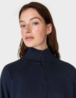 Sweaty Betty Revive Rib Half Zip Pullover - Navy Blue -Outlet Elevate Activewear Store sweaty betty revive rib half zip pullover navy blue sb8937 7