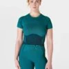 Sweaty Betty Silhouette Sculpt Seamless Short Sleeve Top - Reef Teal Blue/Navy Blue