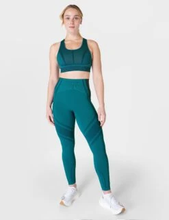 Sweaty Betty Silhouette Sculpt Seamless Workout Leggings - Reef Teal Blue/Navy Blue -Outlet Elevate Activewear Store sweaty betty silhouette sculpt seamless workout leggings reef teal blue navy blue sb8968 5