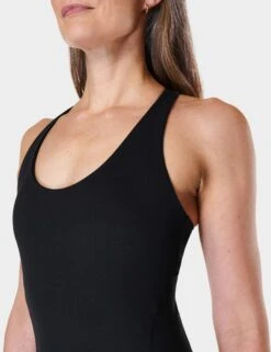 Sweaty Betty Soft Sculpt Sleek Racerback Tank - Black -Outlet Elevate Activewear Store sweaty betty soft sculpt sleek racerback tank black sb9301 3