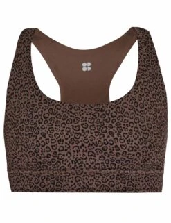 Sweaty Betty Super Soft Reversible Yoga Bra - Brown Leopard Marking Print -Outlet Elevate Activewear Store sweaty betty super soft reversible yoga bra brown leopard marking print sb8779 2