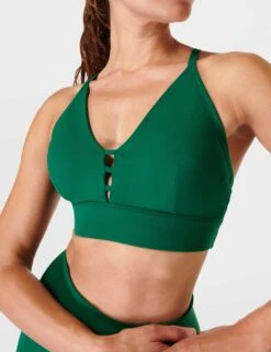 Sweaty Betty Super Soft Strappy Back Bra Colour Theory - Peaceful Green -Outlet Elevate Activewear Store sweaty betty super soft strappy back bra peaceful green sb9276 5