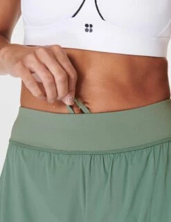 Sweaty Betty Tempo Run Shorts - Cool Forest Green -Outlet Elevate Activewear Store sweaty betty tempo run shorts cool forest green sb8828 2