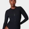 Sweaty Betty Tidal Xtra Life Long Sleeve Swimsuit - Black A