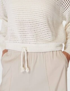 Sweaty Betty Tides High Open Weave Jumper - Lily White -Outlet Elevate Activewear Store sweaty betty tides high open weave jumper lily white sb6320 7