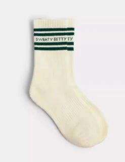 Sweaty Betty Varsity Slogan Socks - Retro Green