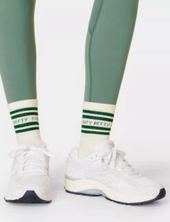 Sweaty Betty Varsity Slogan Socks - Retro Green -Outlet Elevate Activewear Store sweaty betty varsity slogan socks retro green sb9822a 2