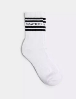 Sweaty Betty Varsity Slogan Socks - White Black