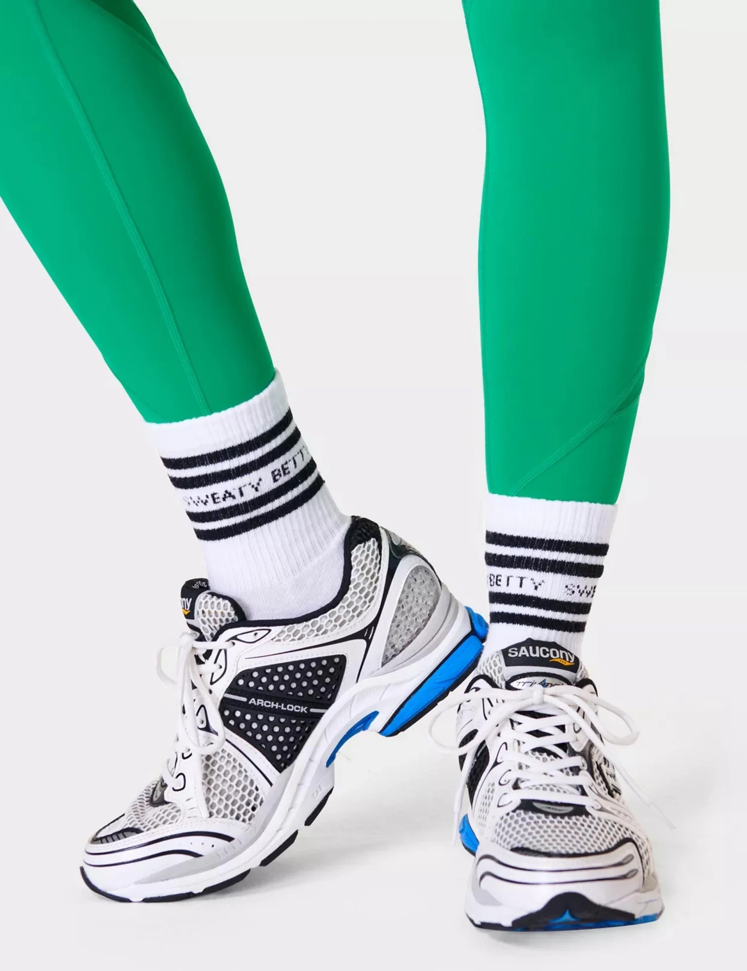 Sweaty Betty Varsity Slogan Socks - White Black 2 Sweaty Betty Varsity Slogan Socks - White Black - Image 2