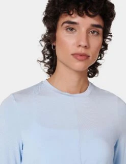 Sweaty Betty Wrap Front Long Sleeve Top - Breeze Blue -Outlet Elevate Activewear Store sweaty betty wrap front long sleeve top breeze blue sb9464 5