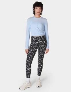 Sweaty Betty Wrap Front Long Sleeve Top - Breeze Blue -Outlet Elevate Activewear Store sweaty betty wrap front long sleeve top breeze blue sb9464 7