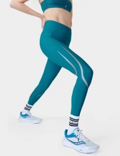 Sweaty Betty Zero Gravity 7/8 Illuminate Running Leggings - Reef Teal/Salt Blue Reflective -Outlet Elevate Activewear Store sweaty betty zero gravity 7 8 illuminate running leggings reef teal salt blue reflective sb9103 4