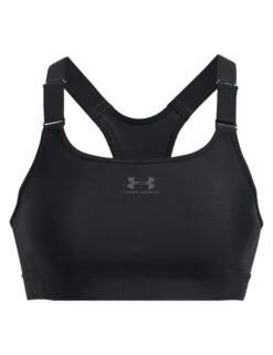 Under Armour HeatGear Armour High Sports Bra - Black/Jet Grey -Outlet Elevate Activewear Store under armour heatgear armour high bra black grey 1379195 001 3