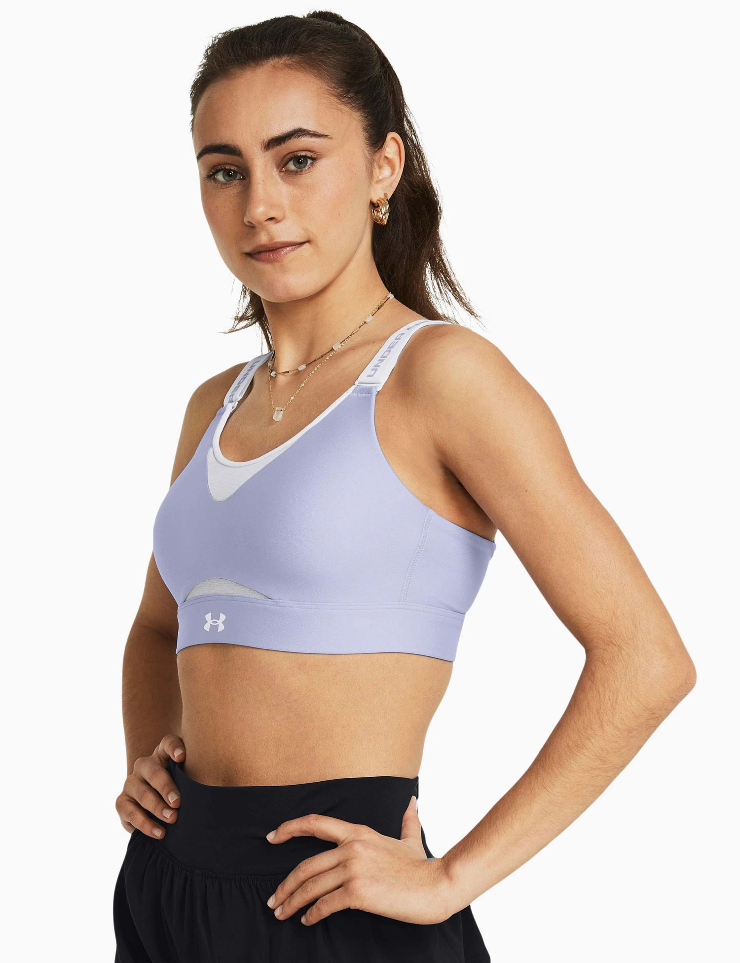 Under Armour Infinity 2.0 High Sports Bra - Celeste/White 4 Under Armour Infinity 2.0 High Sports Bra - Celeste/White - Image 4