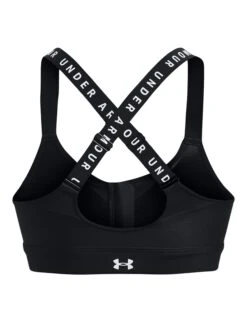 Under Armour Infinity High Zip Bra - Black/White -Outlet Elevate Activewear Store under armour infinity high zip bra black white 1373860 001 4