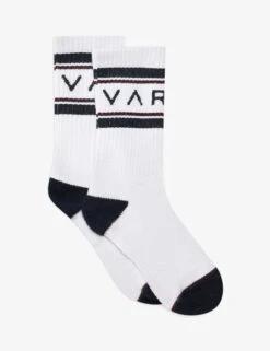 Varley Astley Active Sock - White/Blue Nights/Port